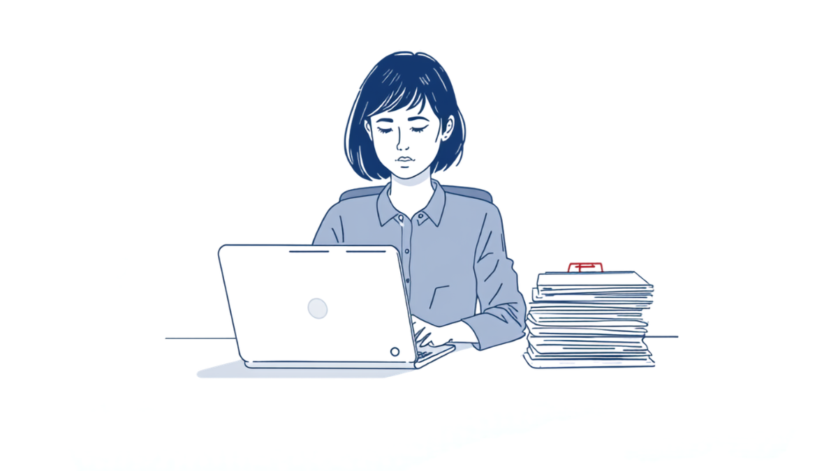 見積書を作成しているイラスト