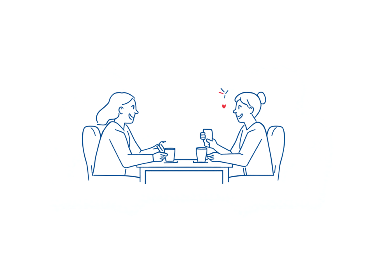 和やかな打ち合わせシーンのイラスト